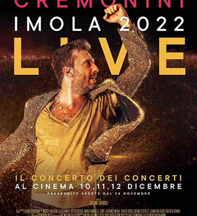 “CREMONINI IMOLA 2022 LIVE” FILM EVENTO ALL’ARISTON DI SANREMO