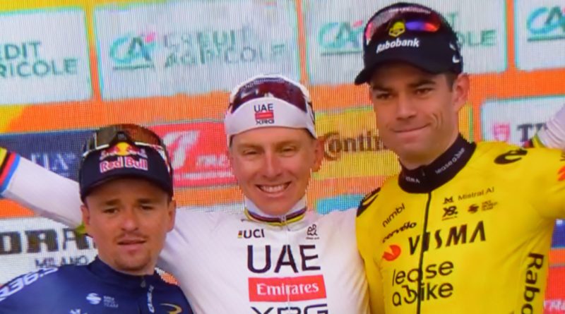 TADEJ POGACAR TRIONFA SUL MERAVIGLIOSO  PODIO DELLA MILANO-SANREMO 2026