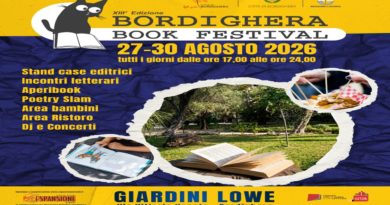 BORDIGHERA BOOK FESTIVAL DAL 27 AL 30 AGOSTO 2026 – GIARDINI LOWE