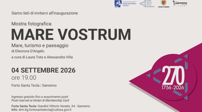 MOSTRA FOTOGRAFICA “MARE VOSTRUM” DI ELEONORA D’ANGELO AL FORTE DI SANTA TECLA