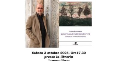 BORDIGHERA – INCONTRO CON L’AUTORE CLAUDIO SOTTOCORNOLA – LIBRERIA AMICOLIBRO