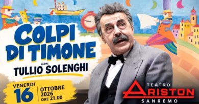 AL TEATRO ARISTON – SANREMO SI ALZA IL SIPARIO SU “COLPI DI TIMONE”  STORICA COMMEDIA CAPOLAVORO DI GILBERTO GOVI